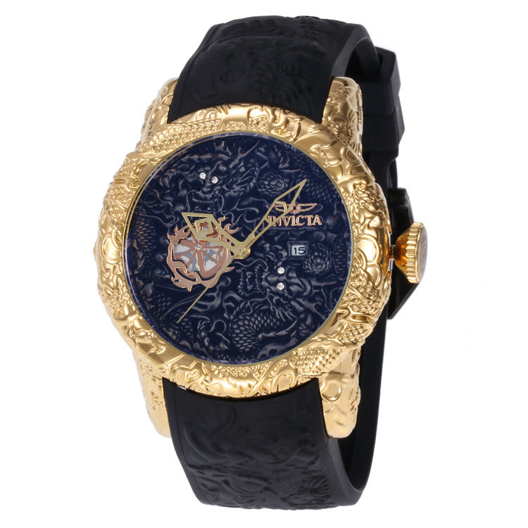 Invicta Men's Quartz Watch with Steel Band and Large Dial