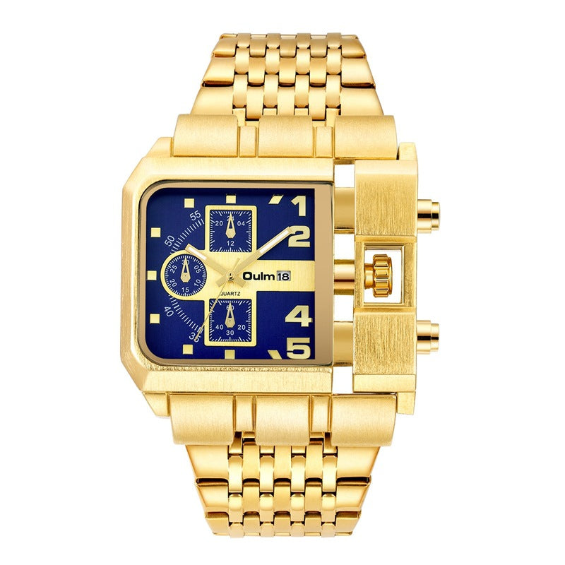 Large Dial Quartz Men's Casual Watch with Belt