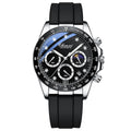 Men's Multi-functional Silicone Band Watch with Three Eyes