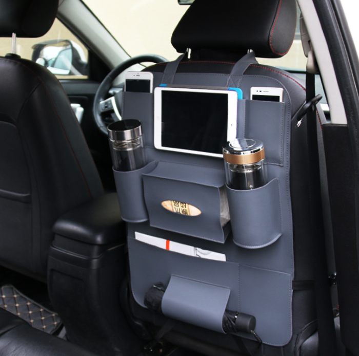 Car Seat Storage Bag with Hanging Organizer Pocket