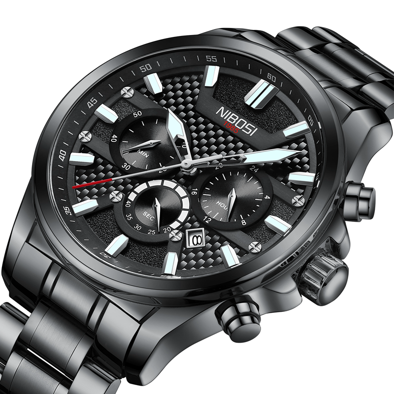 Multifunctional Waterproof Quartz Men's Watch with Three Eyes
