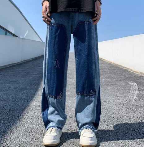 Men's High Street Ripped Wide Leg Jeans