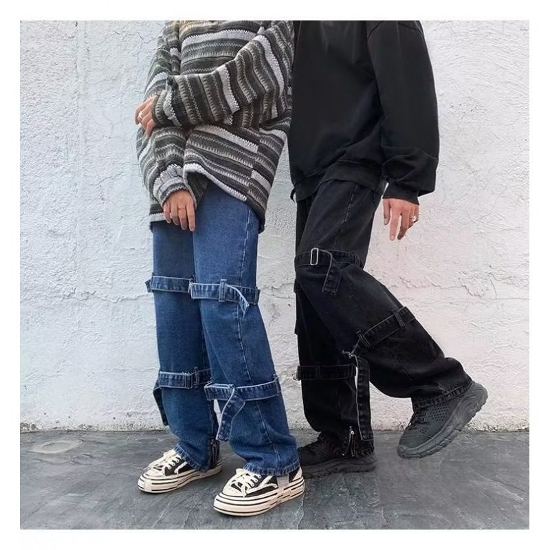 Men's Korean Trend Wide Leg Hip Hop Jeans