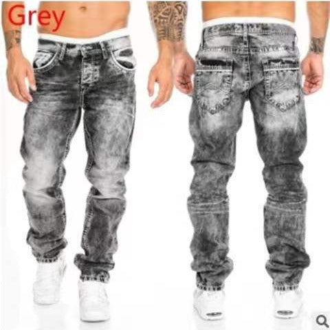 2022 Men's Casual Straight Leg Hip-Hop Jeans