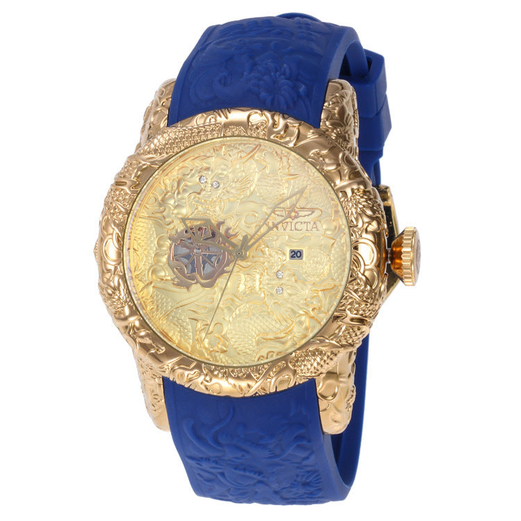 Invicta Men's Quartz Watch with Steel Band and Large Dial
