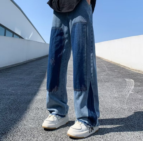 Men's High Street Ripped Wide Leg Jeans
