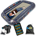 BIGSTAR Inflatable Toddler Travel Bed – Space-Themed 3-Sided Safety Bumpers – Portable Blow Up Bed for Kids Travel Sleepovers and Grandparents – 1 Year Manufacturer Warranty