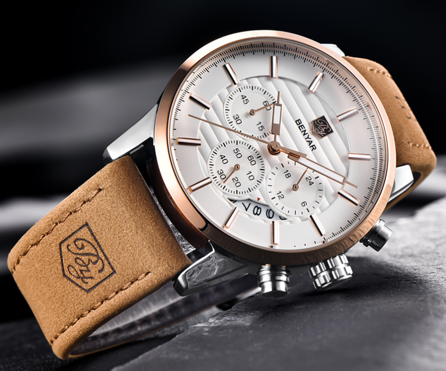 Benyar BY-5104 Men's Quartz Watch with Three Eyes
