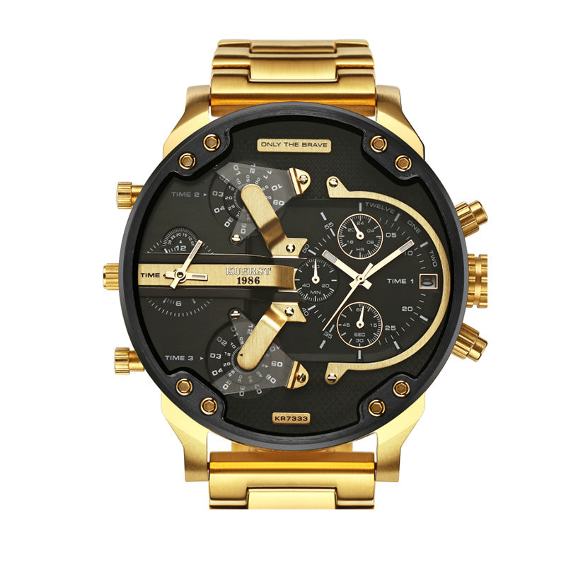 DZ Men's Quartz Steel Band Watch with Large Dial