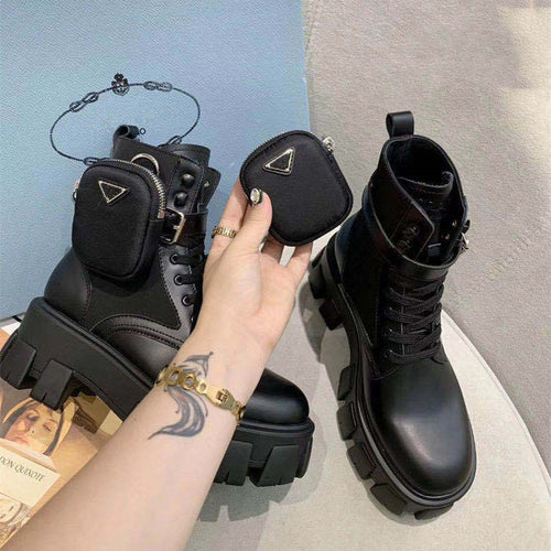 2020 Retro Thick Sole Leather Martin Short Boots