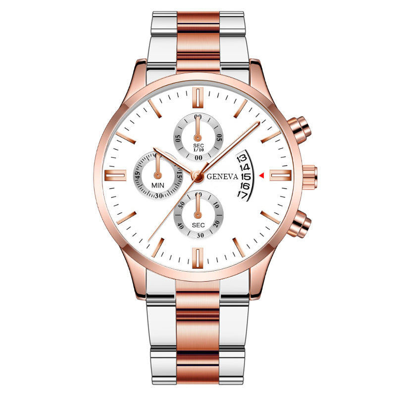 Wholesale Quartz Men's Watch with Steel Band and Large Dial