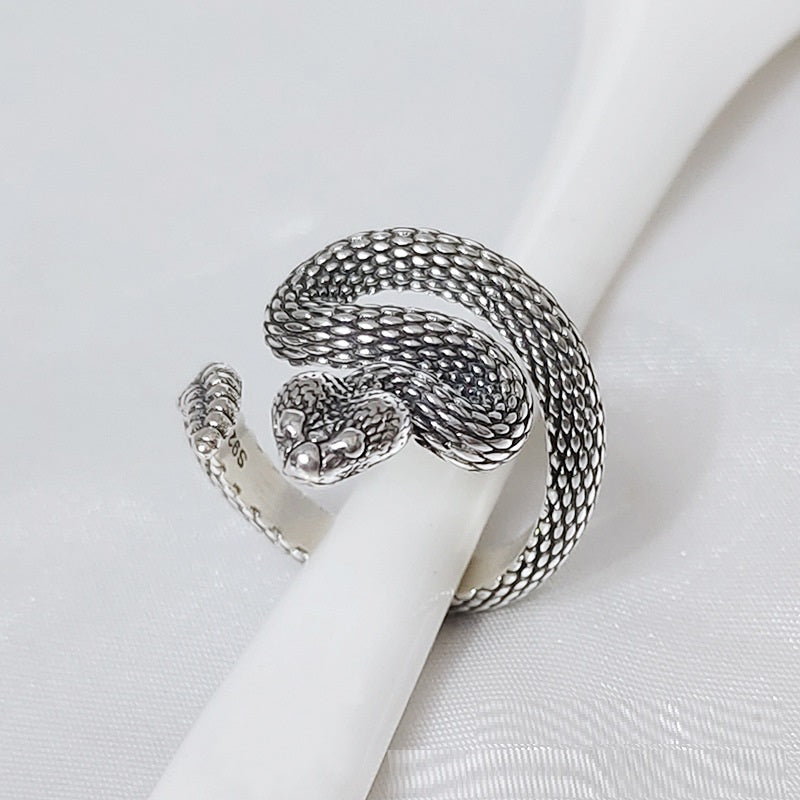 Vintage Thai Silver S925 Snake Ring in Sterling Silver