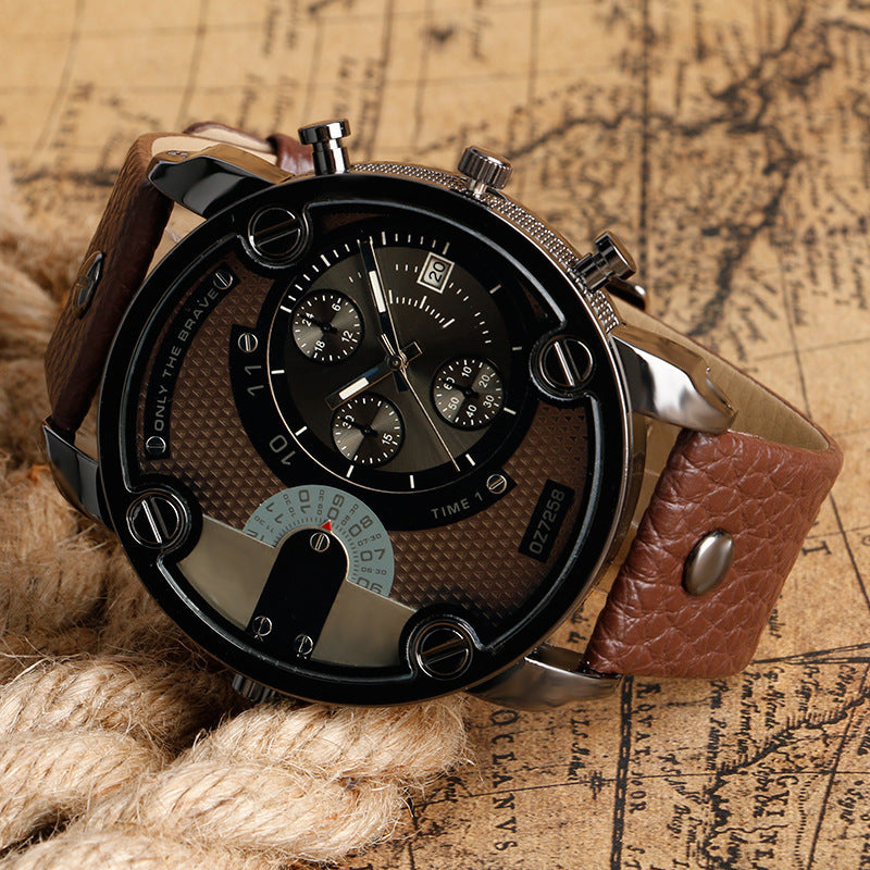 Men's Fashion Quartz Sports Watch with Large Dial