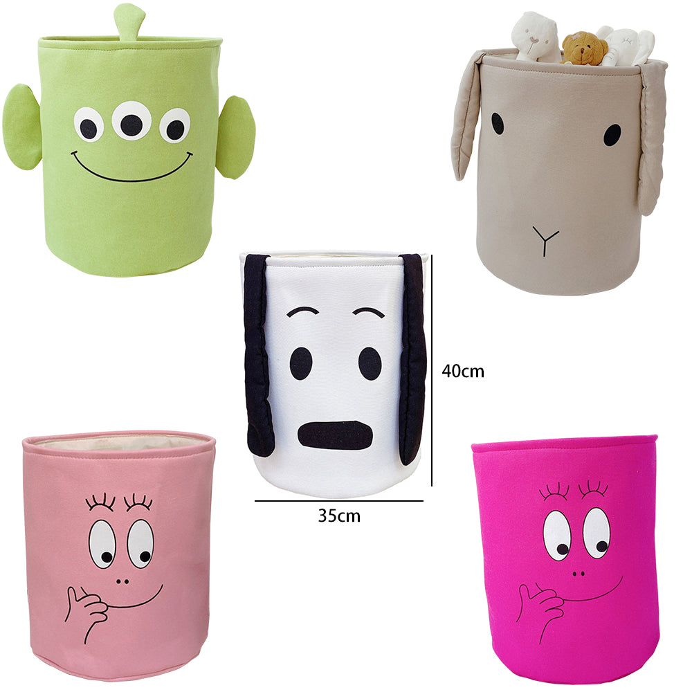 Cartoon Animals Three-Layer Laundry Basket Organizer