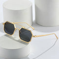 Geometric Top Bar Fashion Sunglasses – Trendy Metal Frame Eyewear